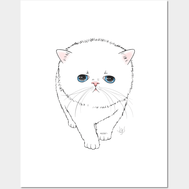 Persian Kitten Line Art Wall Art by BastetLand